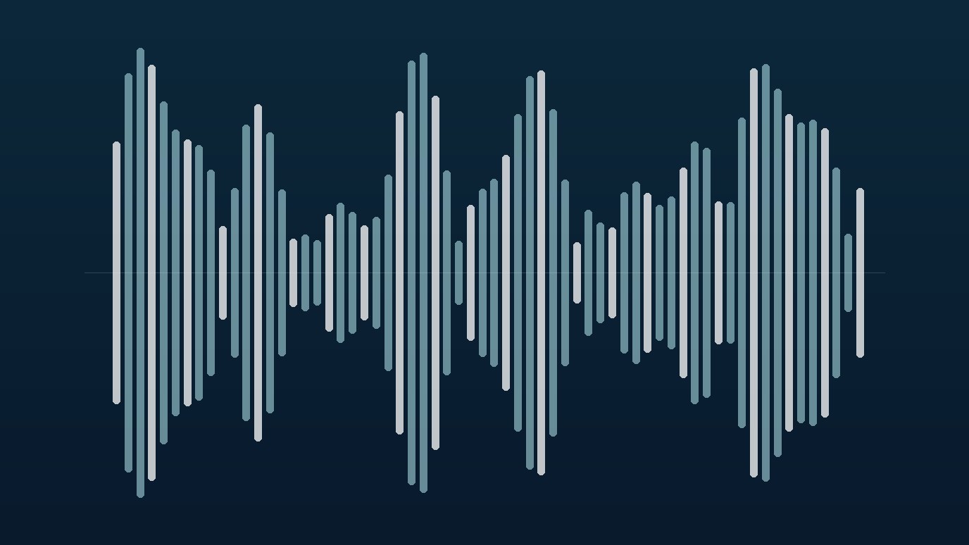 Grafica astratta con onda sonora del podcast